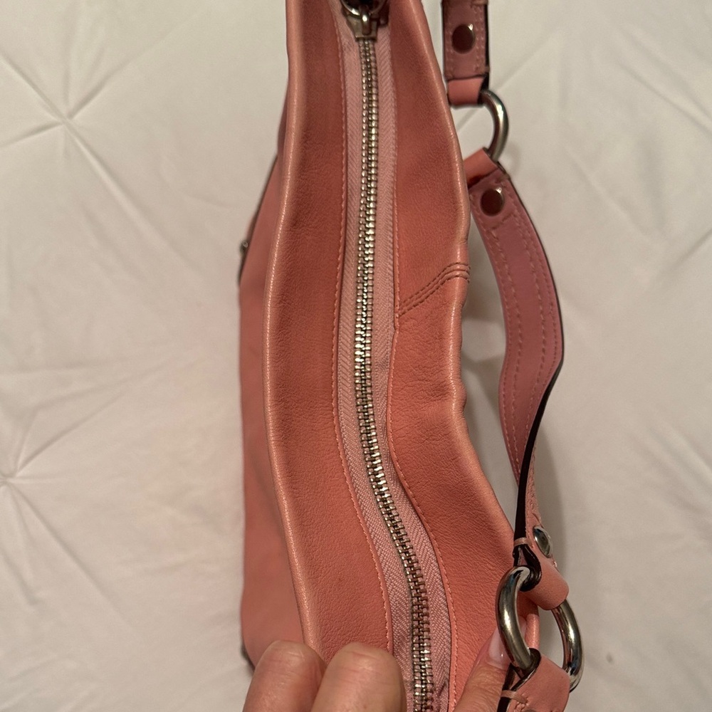 Coach Y2K Pink Leather Carly Shoulder Bag with Metal Accents - Picture 10 of 12